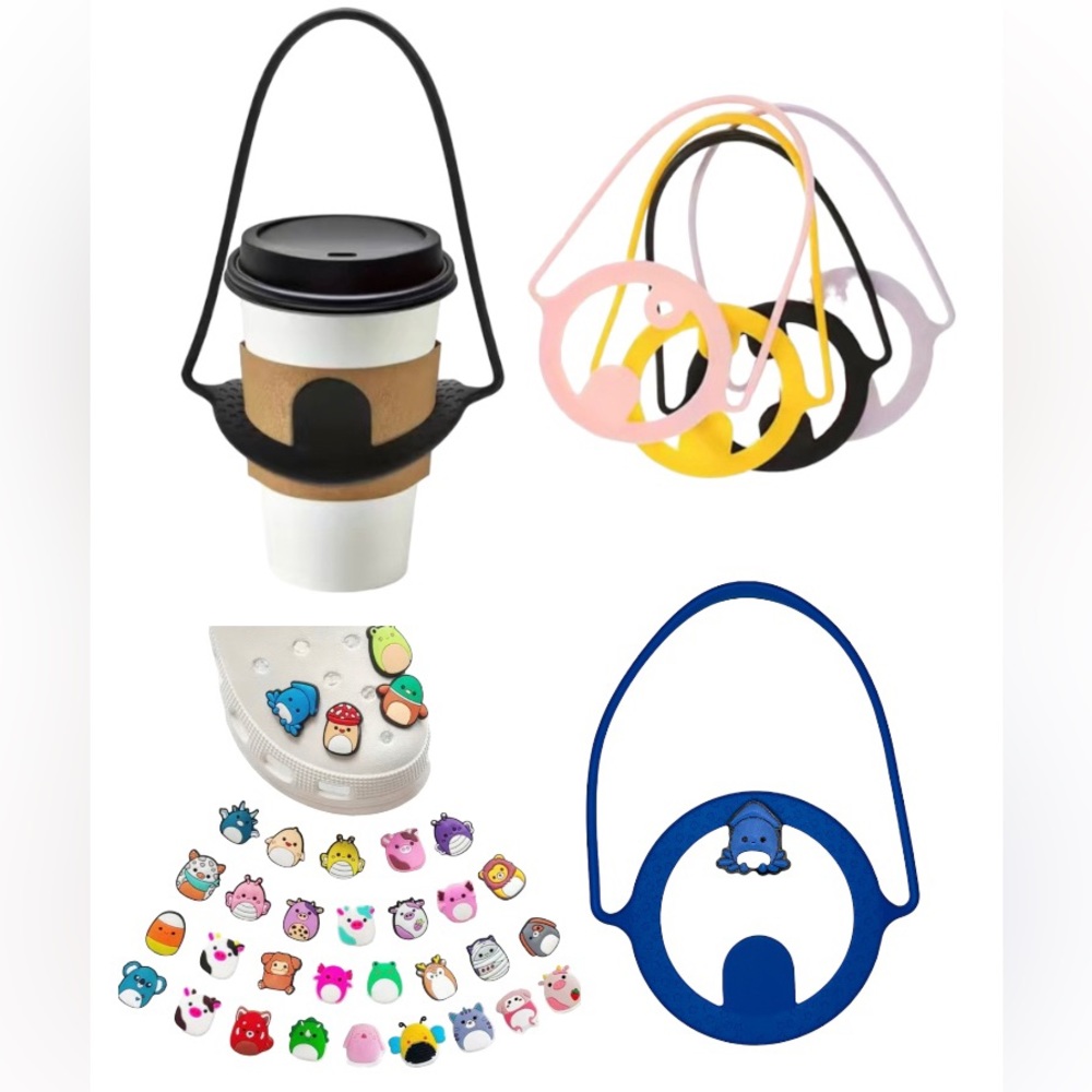 🆕 Cup/Tumbler Holder with 2 Random Charms Silicone & Eco-Friendly - Picture 6 of 15